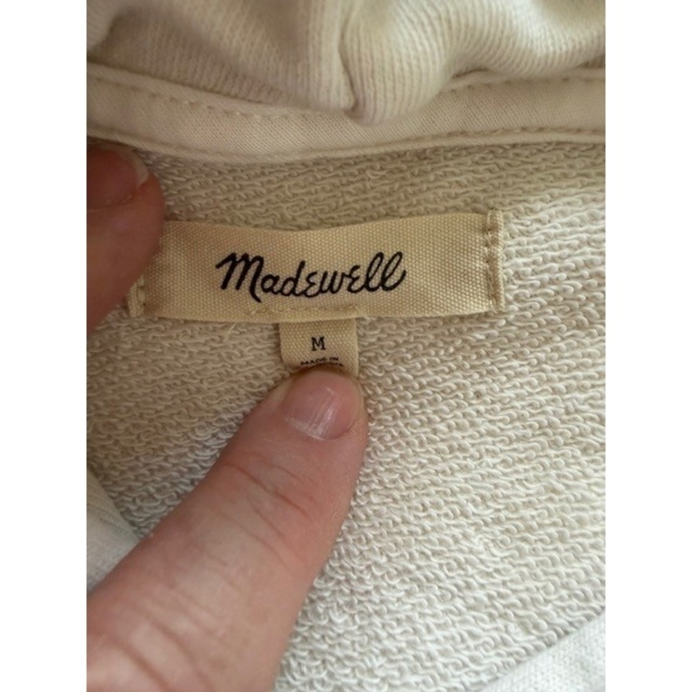 Madewell Beige Terry Relaxed Raglan-Sleeve Sweatshirt Hoodie NM342 Size M - Picture 4 of 6